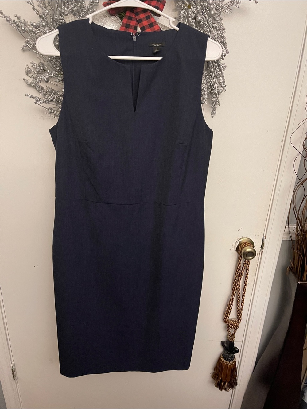 Ann Taylor Factory Navy Sleeveless Sheath Dress